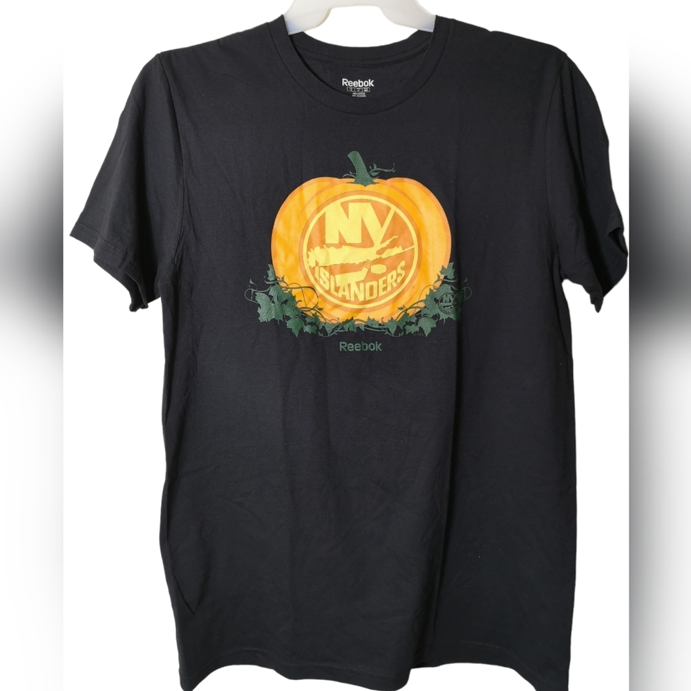 Reebok NHL New York Islanders Thanksgiving Pumpkin Men's T-Shirt Black Size M